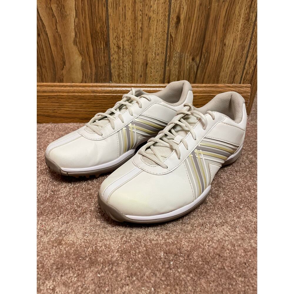 NIKE women’s golf shoe cleat gray white‎ tie